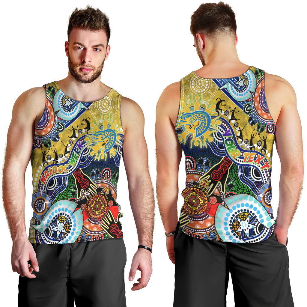 Personalised Eels NAIDOC Week 2024 Men Tank Top Australia Aboriginal Dot Painting - Vibe Hoodie Shop