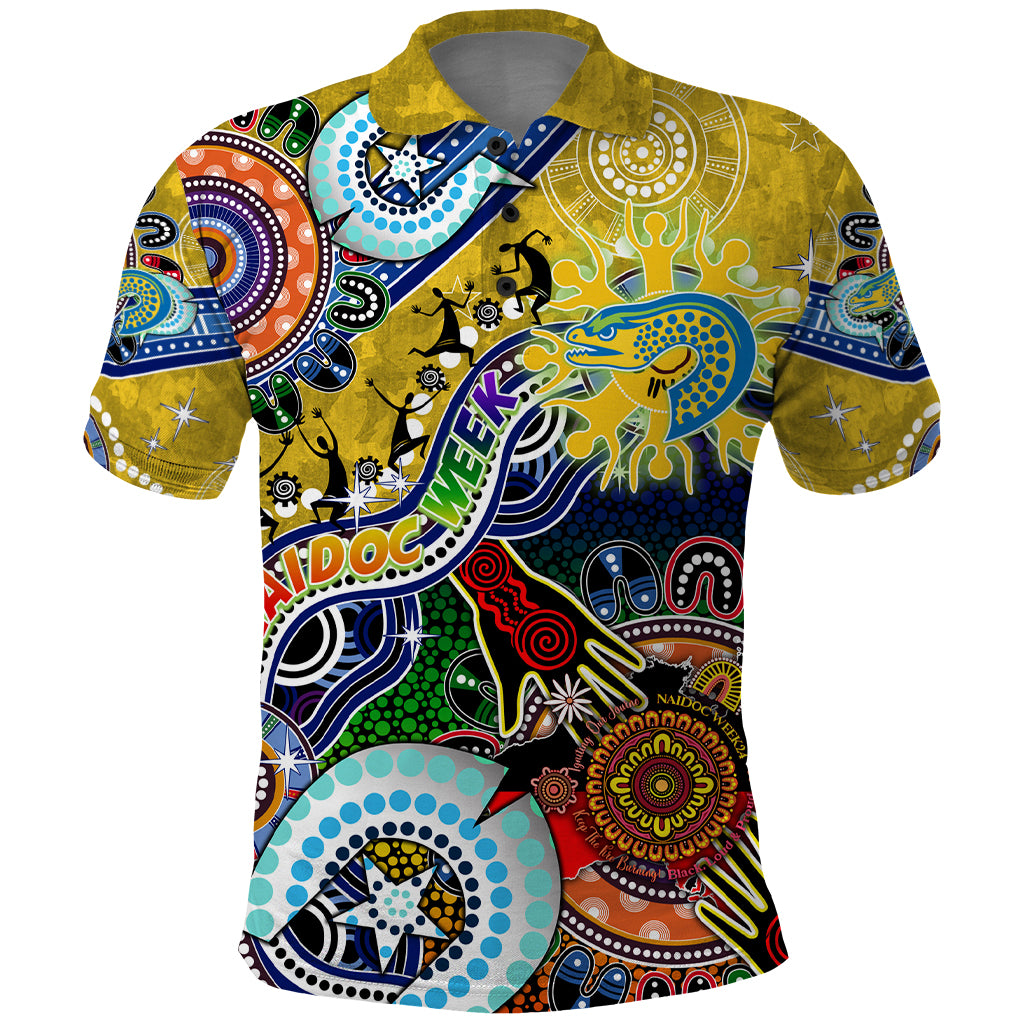 Personalised Eels NAIDOC Week 2024 Polo Shirt Australia Aboriginal Dot Painting - Vibe Hoodie Shop