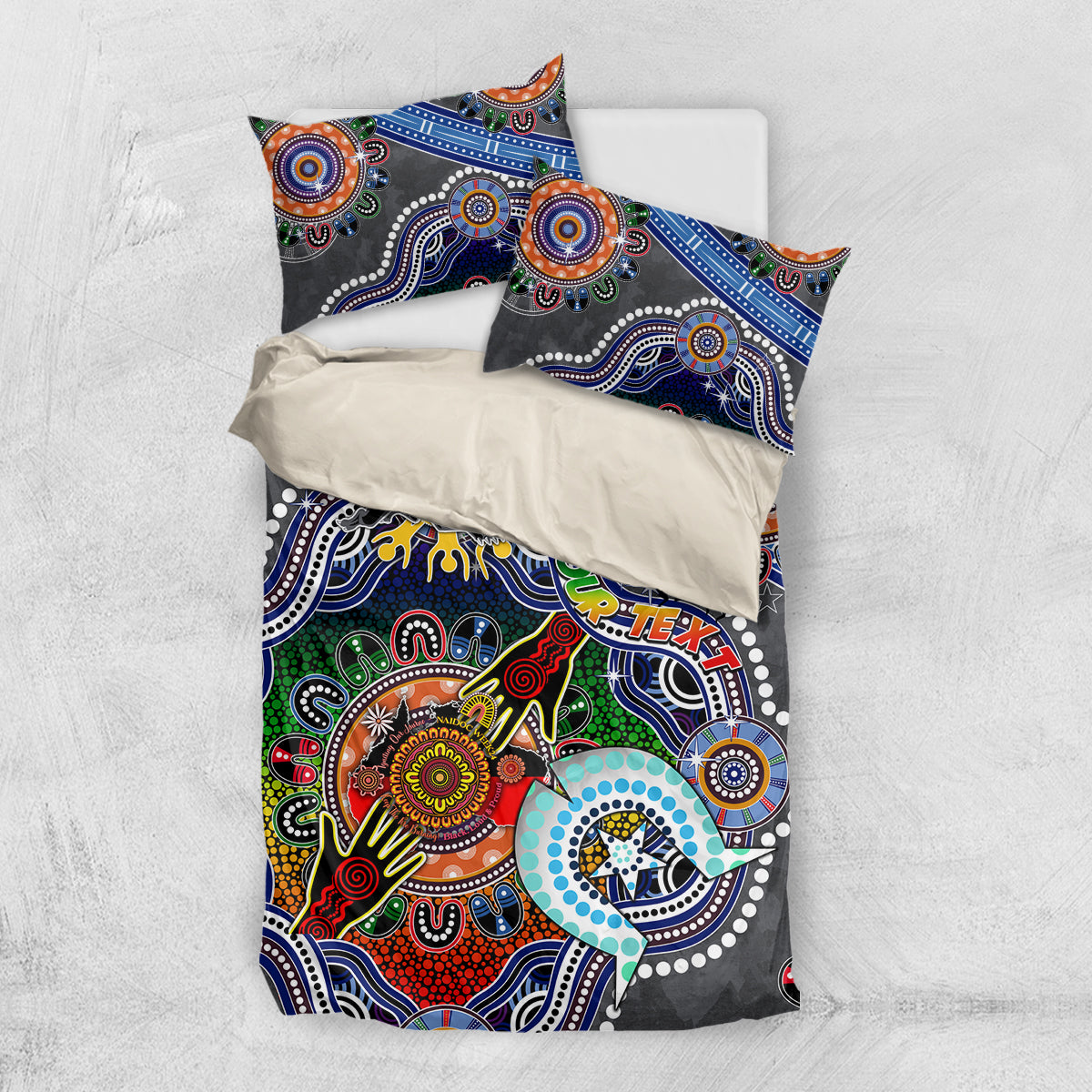 Personalised Panthers NAIDOC Week 2024 Bedding Set Australia Aboriginal Dot Painting - Vibe Hoodie Shop