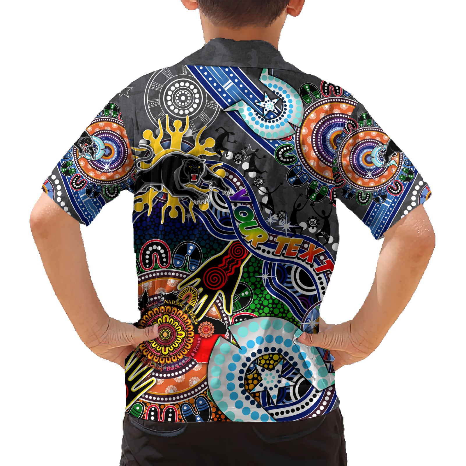 Personalised Panthers NAIDOC Week 2024 Hawaiian Shirt Australia Aboriginal Dot Painting - Vibe Hoodie Shop