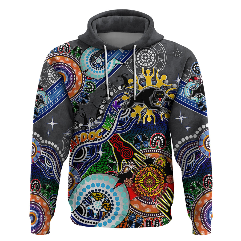 Personalised Panthers NAIDOC Week 2024 Hoodie Australia Aboriginal Dot Painting - Vibe Hoodie Shop