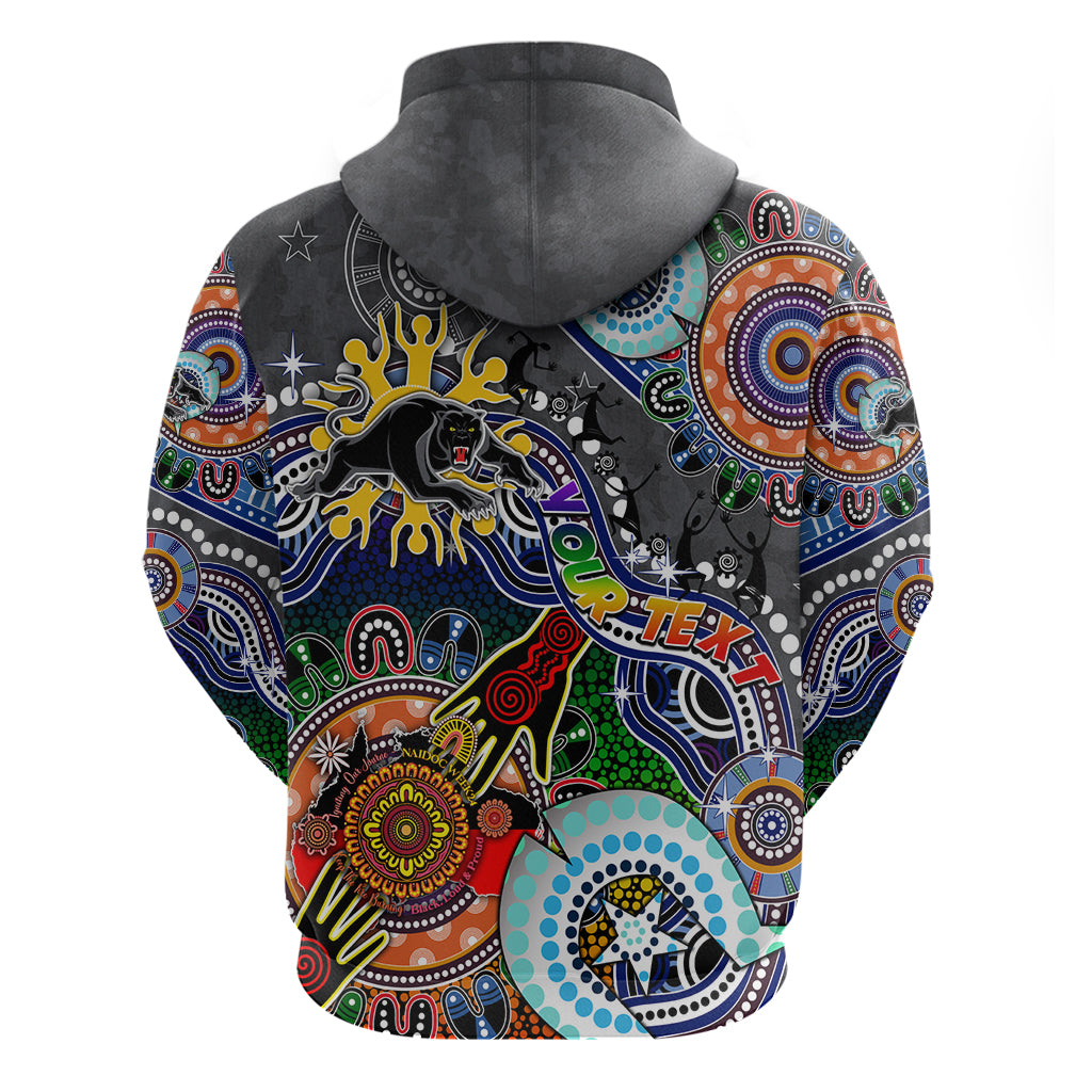 Personalised Panthers NAIDOC Week 2024 Hoodie Australia Aboriginal Dot Painting - Vibe Hoodie Shop