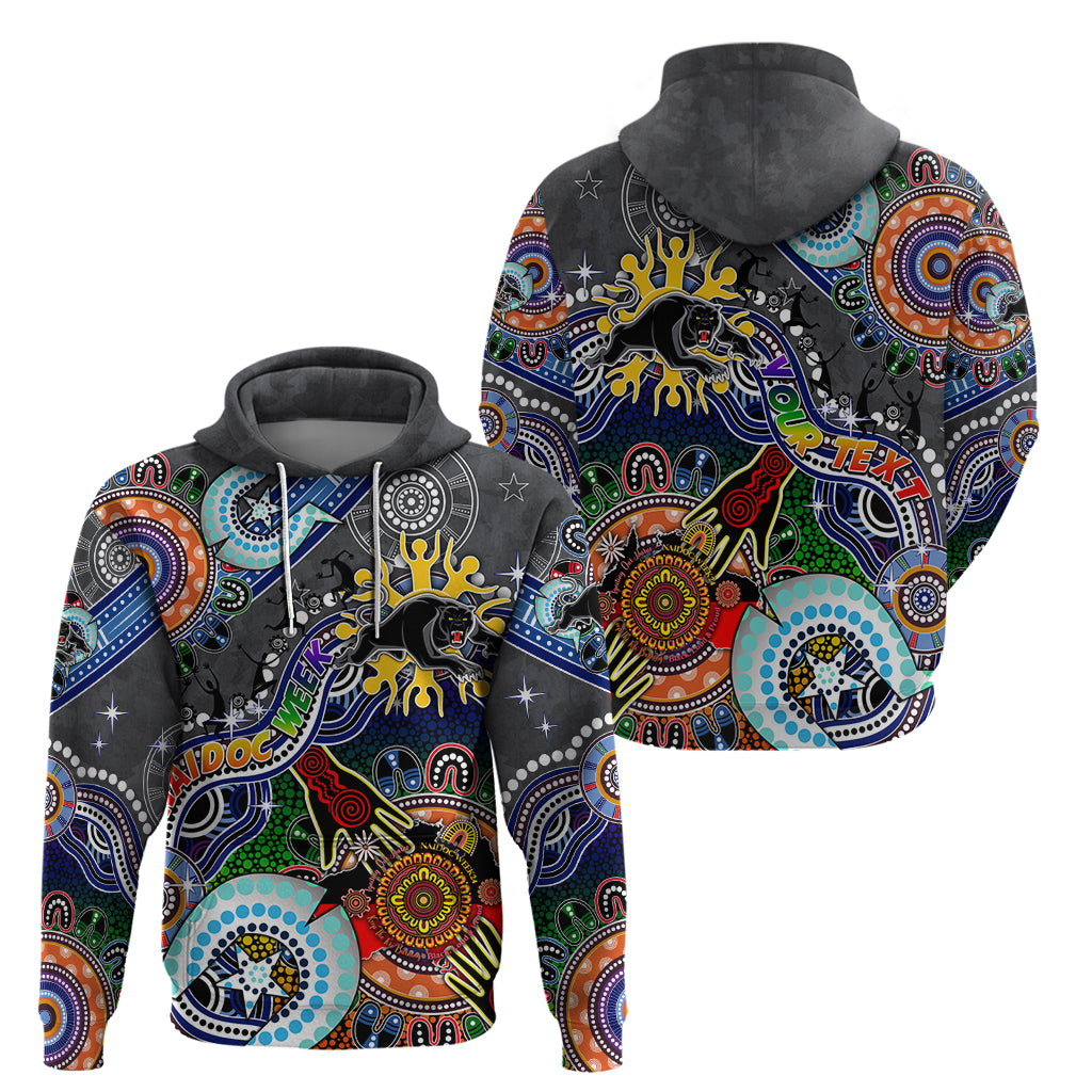 Personalised Panthers NAIDOC Week 2024 Hoodie Australia Aboriginal Dot Painting - Vibe Hoodie Shop