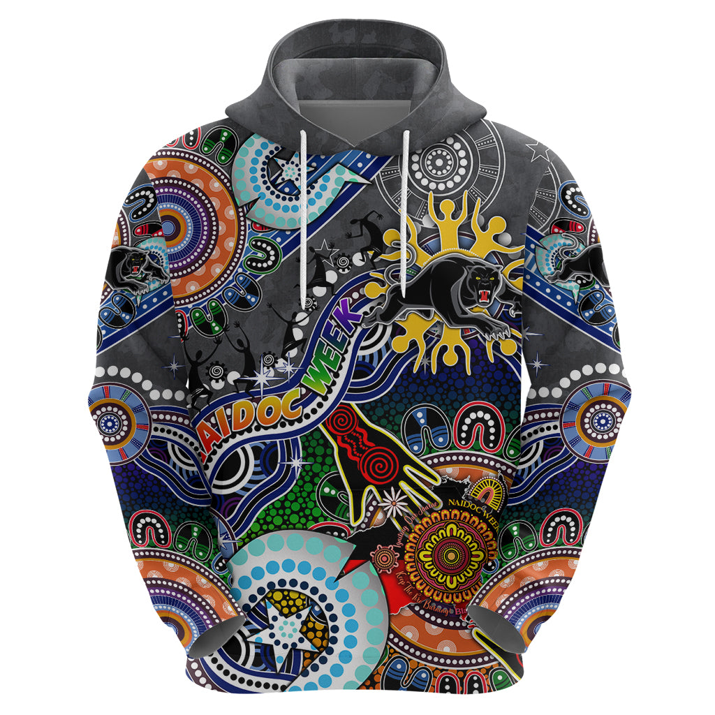 Personalised Panthers NAIDOC Week 2024 Hoodie Australia Aboriginal Dot Painting - Vibe Hoodie Shop