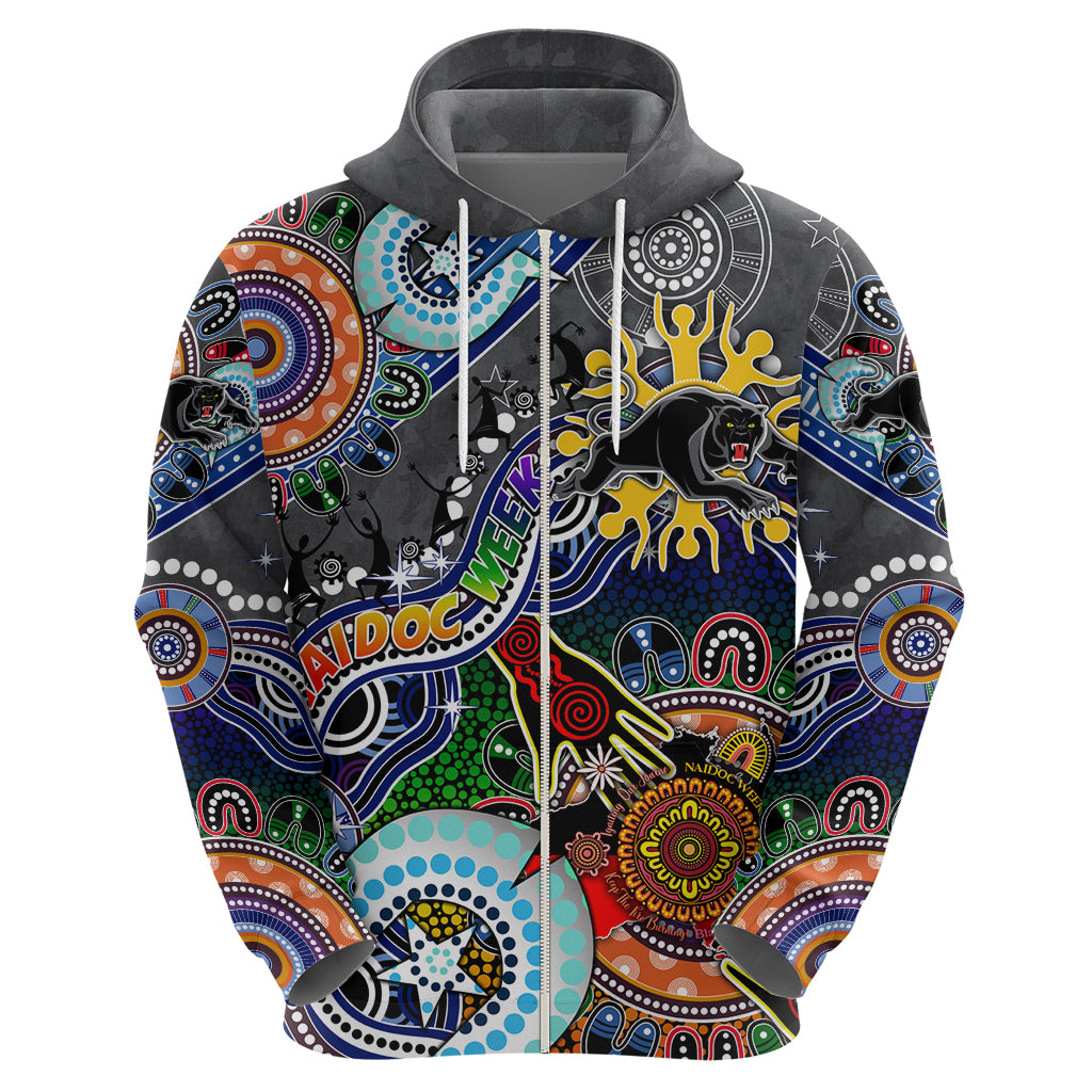 Personalised Panthers NAIDOC Week 2024 Hoodie Australia Aboriginal Dot Painting - Vibe Hoodie Shop