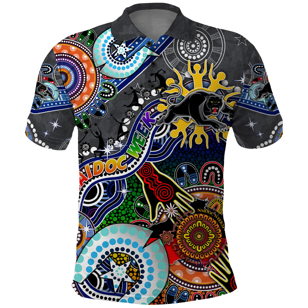 Personalised Panthers NAIDOC Week 2024 Polo Shirt Australia Aboriginal Dot Painting - Vibe Hoodie Shop