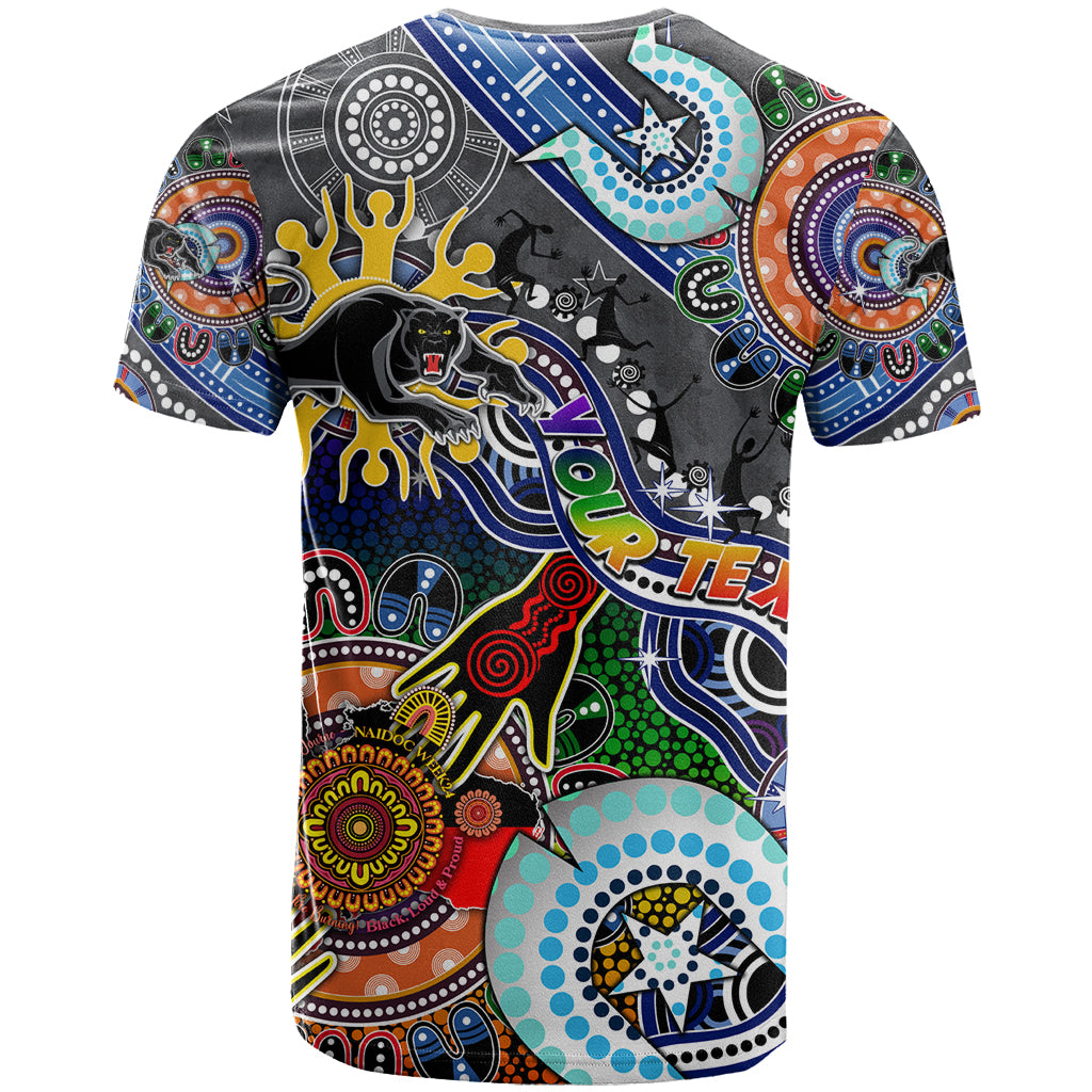 Personalised Panthers NAIDOC Week 2024 T Shirt Australia Aboriginal Dot Painting - Vibe Hoodie Shop