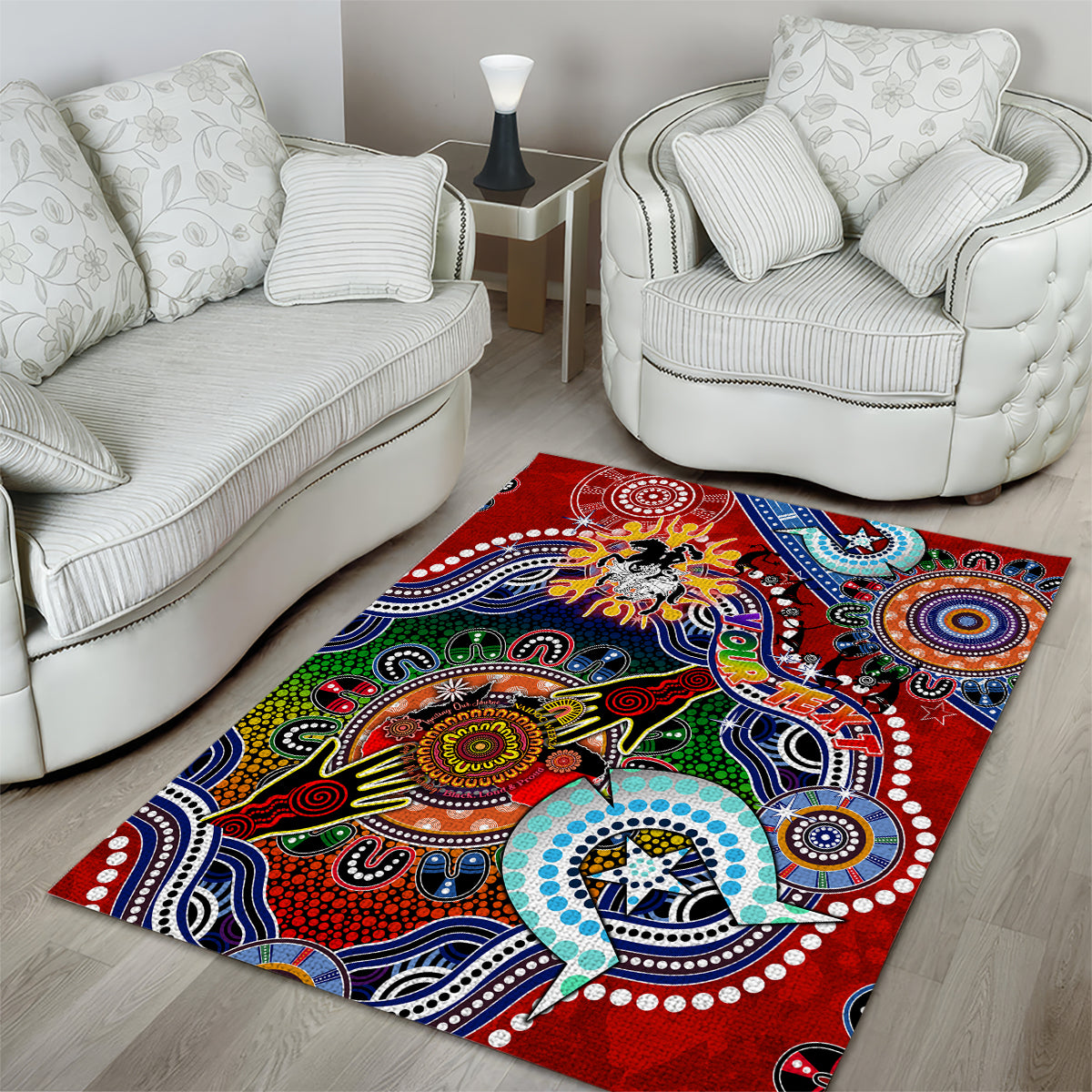 Personalised Dragons NAIDOC Week 2024 Area Rug Australia Aboriginal Dot Painting - Vibe Hoodie Shop