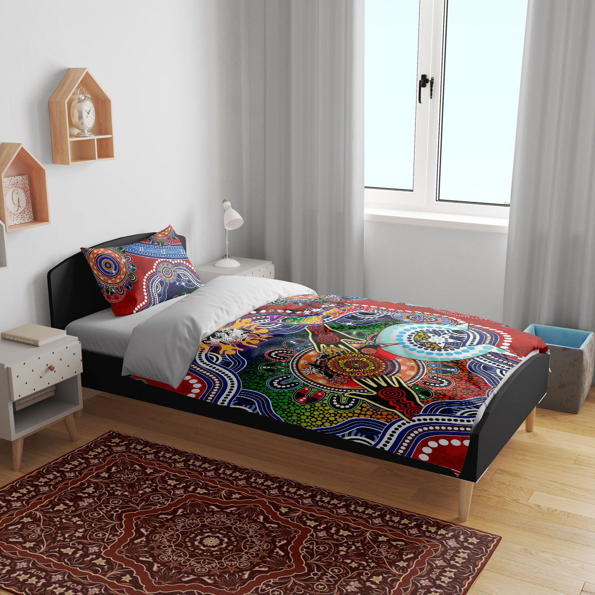 Personalised Dragons NAIDOC Week 2024 Bedding Set Australia Aboriginal Dot Painting - Vibe Hoodie Shop