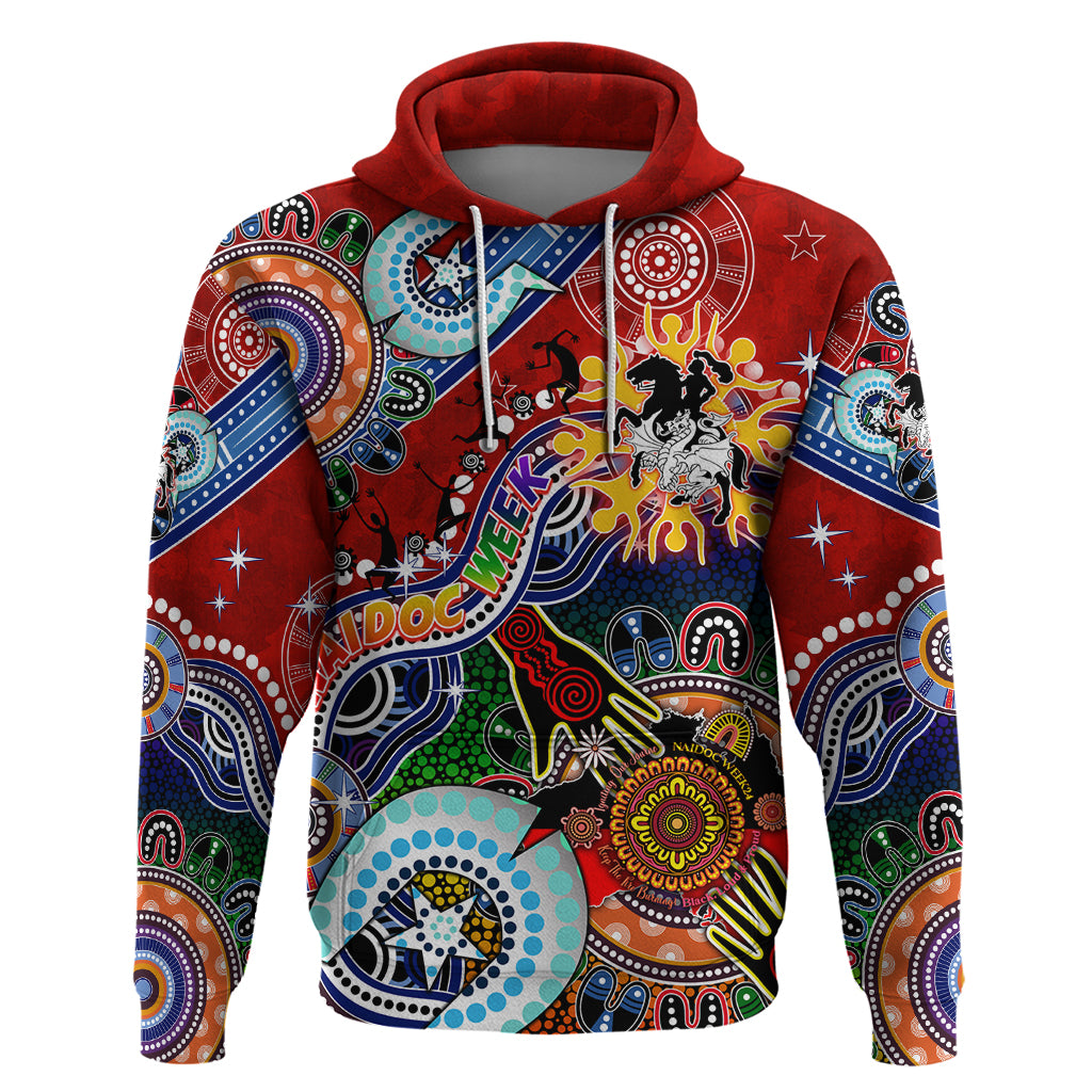 Personalised Dragons NAIDOC Week 2024 Hoodie Australia Aboriginal Dot Painting - Vibe Hoodie Shop