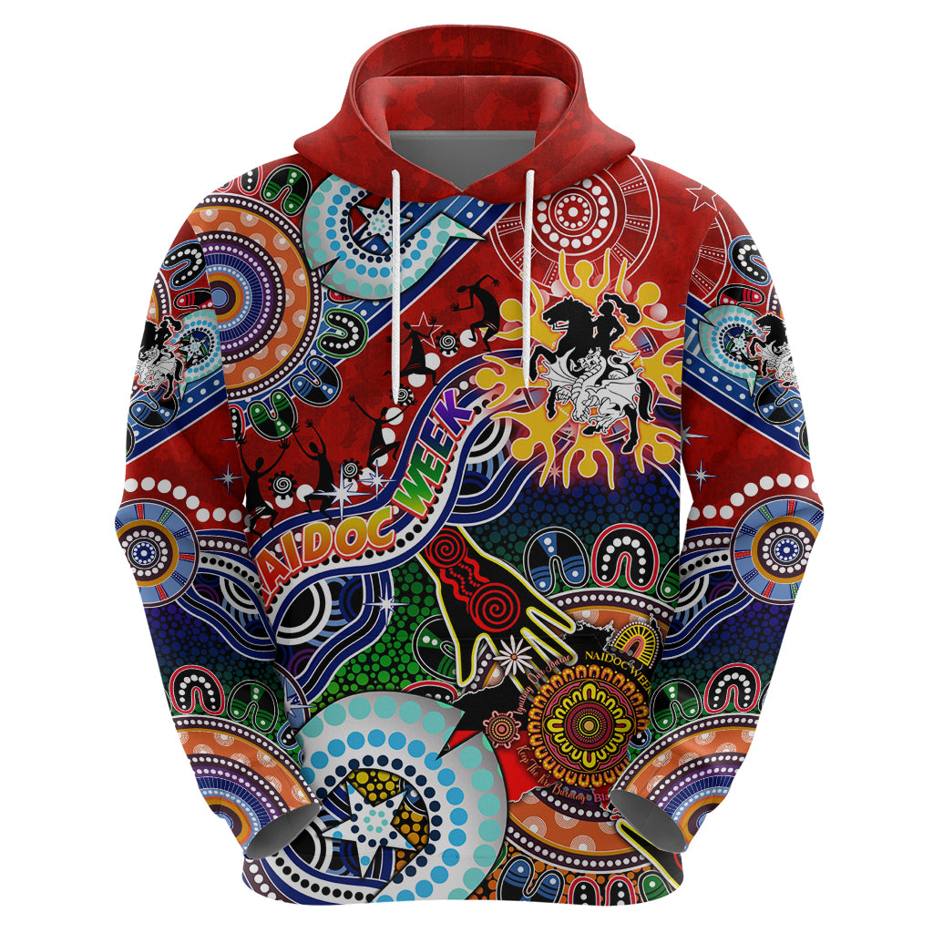 Personalised Dragons NAIDOC Week 2024 Hoodie Australia Aboriginal Dot Painting - Vibe Hoodie Shop