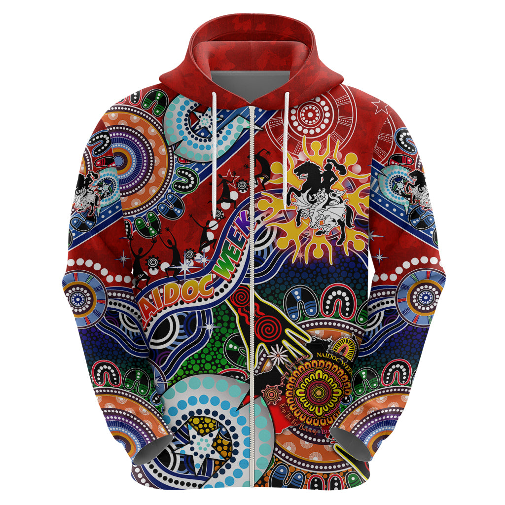 Personalised Dragons NAIDOC Week 2024 Hoodie Australia Aboriginal Dot Painting - Vibe Hoodie Shop