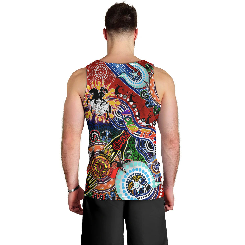 Personalised Dragons NAIDOC Week 2024 Men Tank Top Australia Aboriginal Dot Painting - Vibe Hoodie Shop