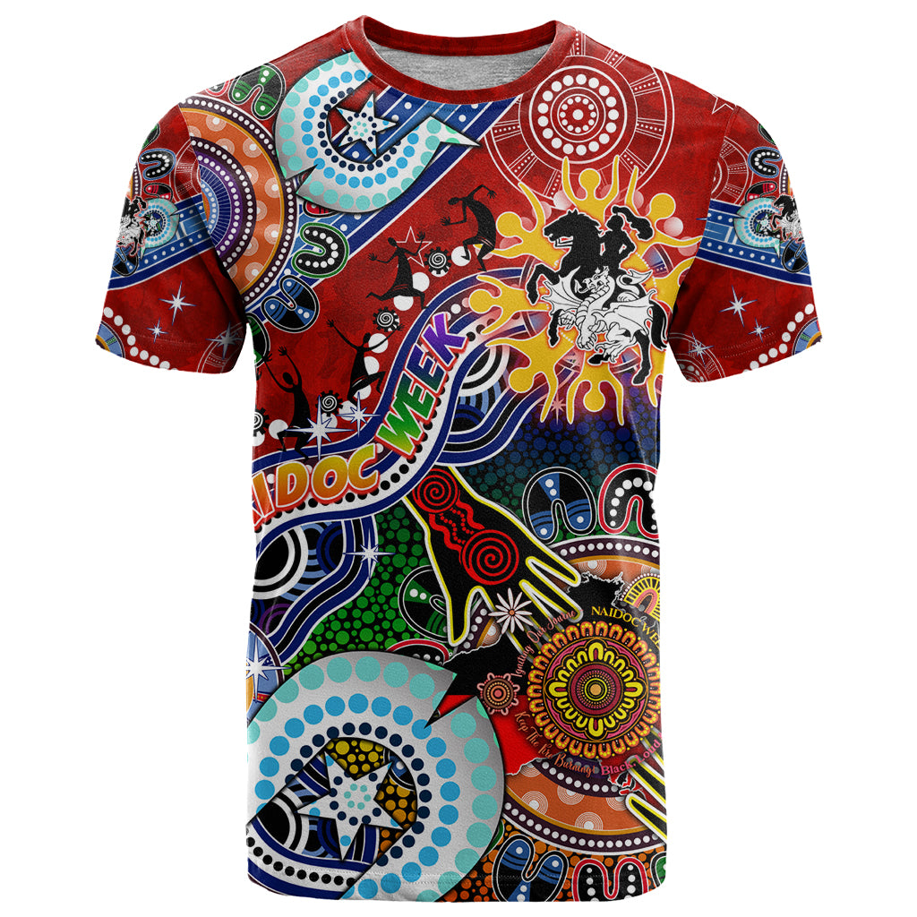 Personalised Dragons NAIDOC Week 2024 T Shirt Australia Aboriginal Dot Painting - Vibe Hoodie Shop