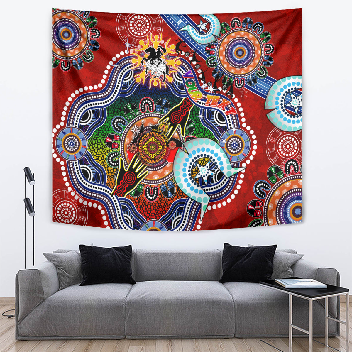 Personalised Dragons NAIDOC Week 2024 Tapestry Australia Aboriginal Dot Painting - Vibe Hoodie Shop