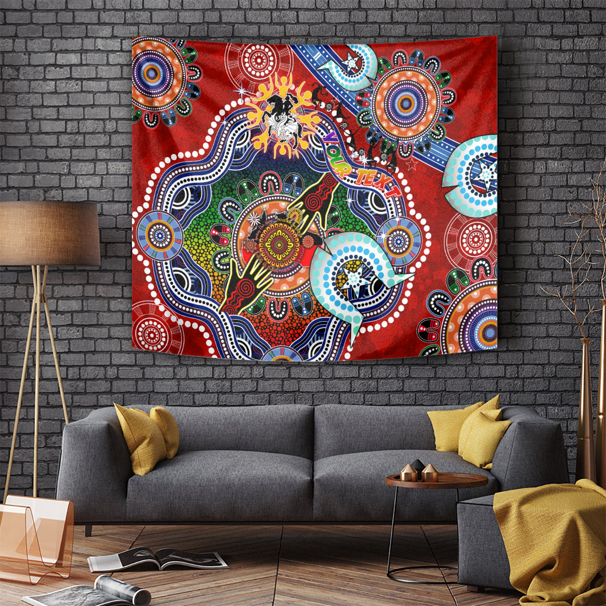 Personalised Dragons NAIDOC Week 2024 Tapestry Australia Aboriginal Dot Painting - Vibe Hoodie Shop