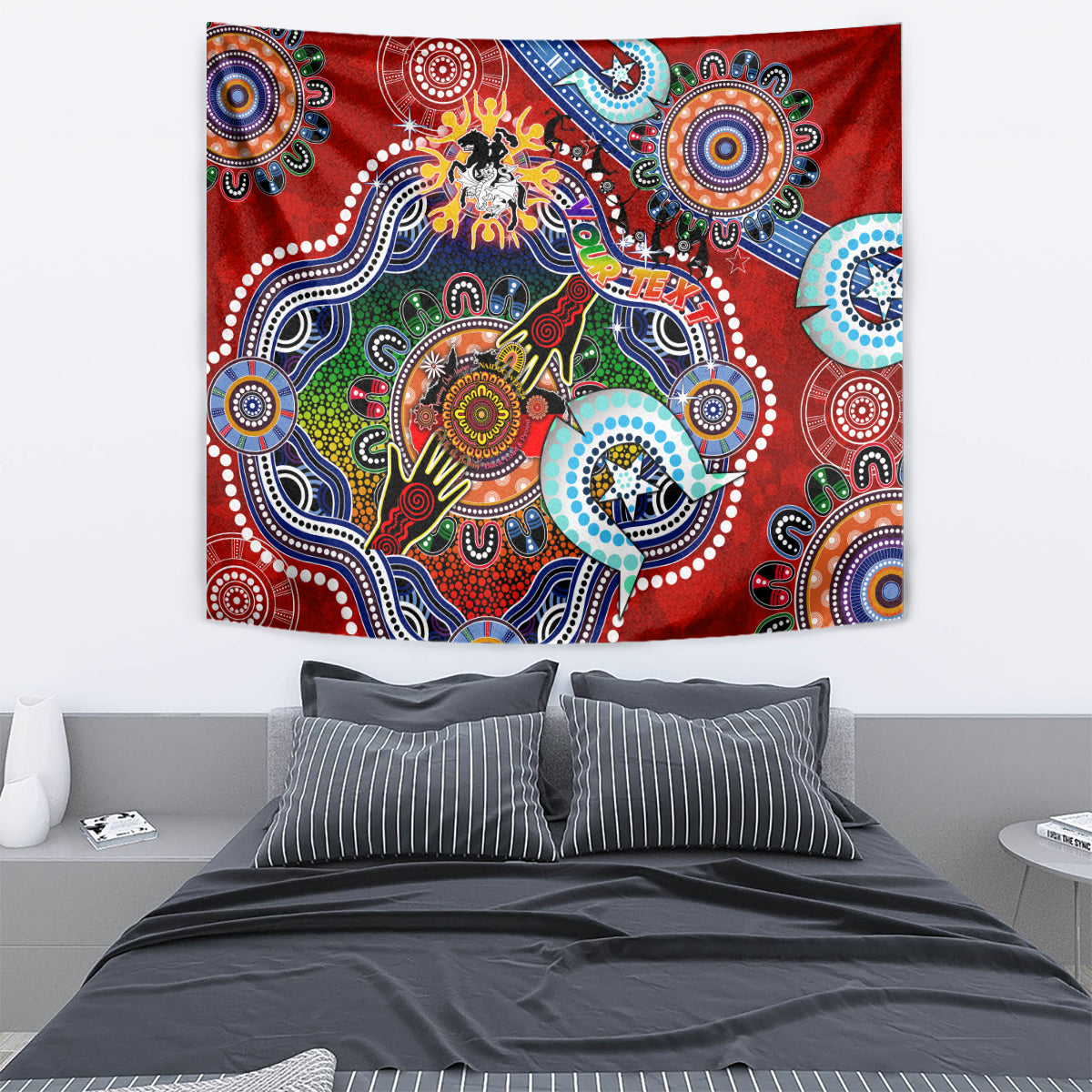 Personalised Dragons NAIDOC Week 2024 Tapestry Australia Aboriginal Dot Painting - Vibe Hoodie Shop