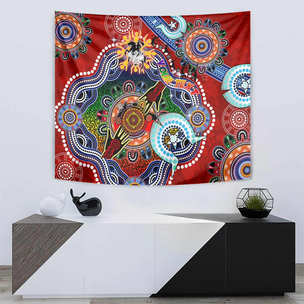 Personalised Dragons NAIDOC Week 2024 Tapestry Australia Aboriginal Dot Painting - Vibe Hoodie Shop