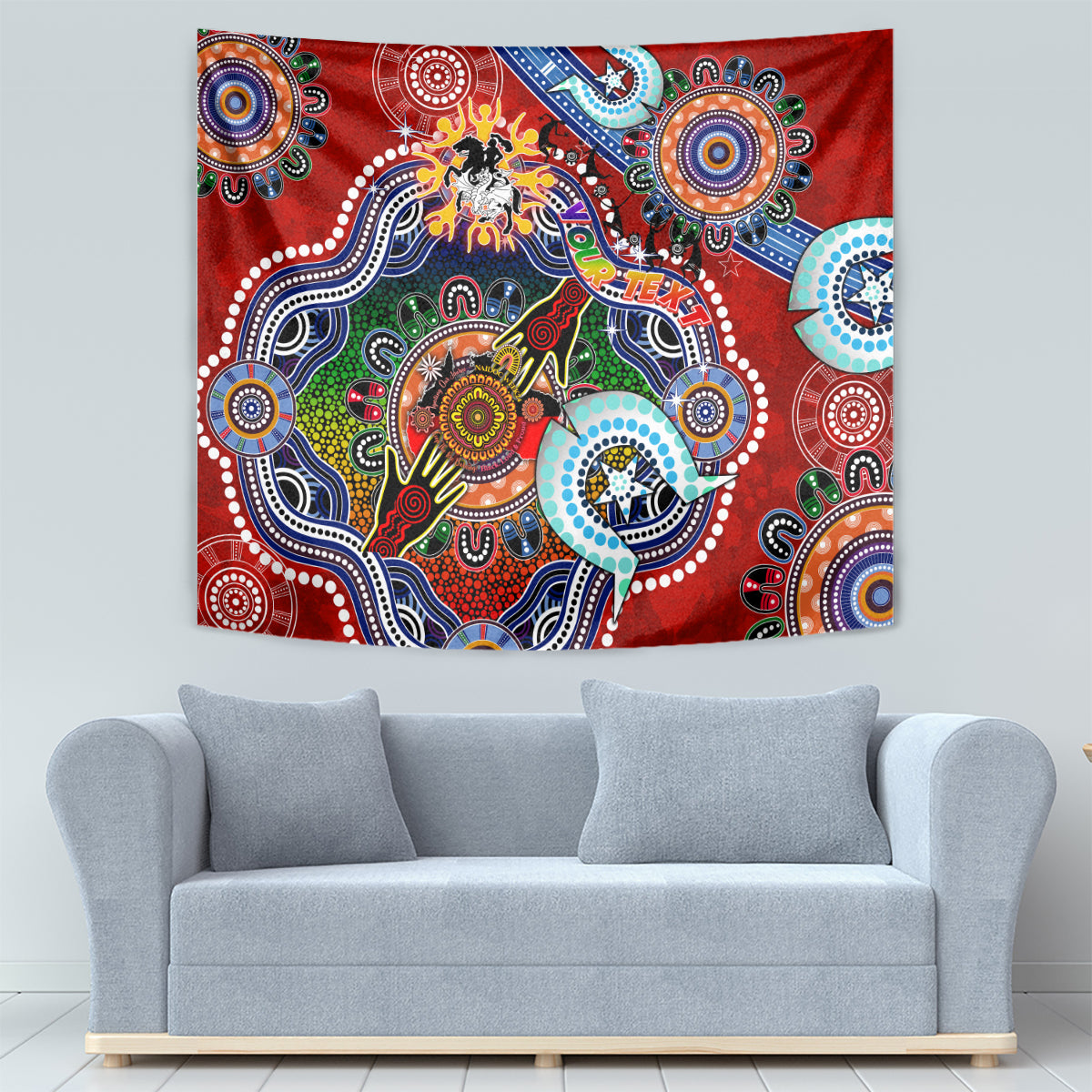 Personalised Dragons NAIDOC Week 2024 Tapestry Australia Aboriginal Dot Painting - Vibe Hoodie Shop