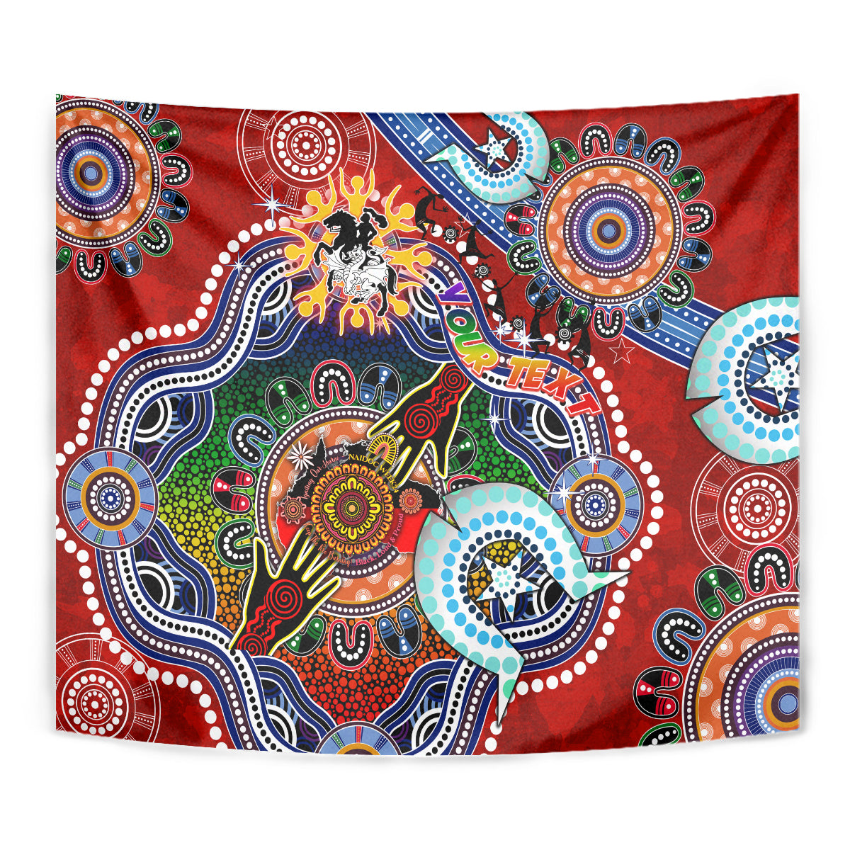 Personalised Dragons NAIDOC Week 2024 Tapestry Australia Aboriginal Dot Painting - Vibe Hoodie Shop