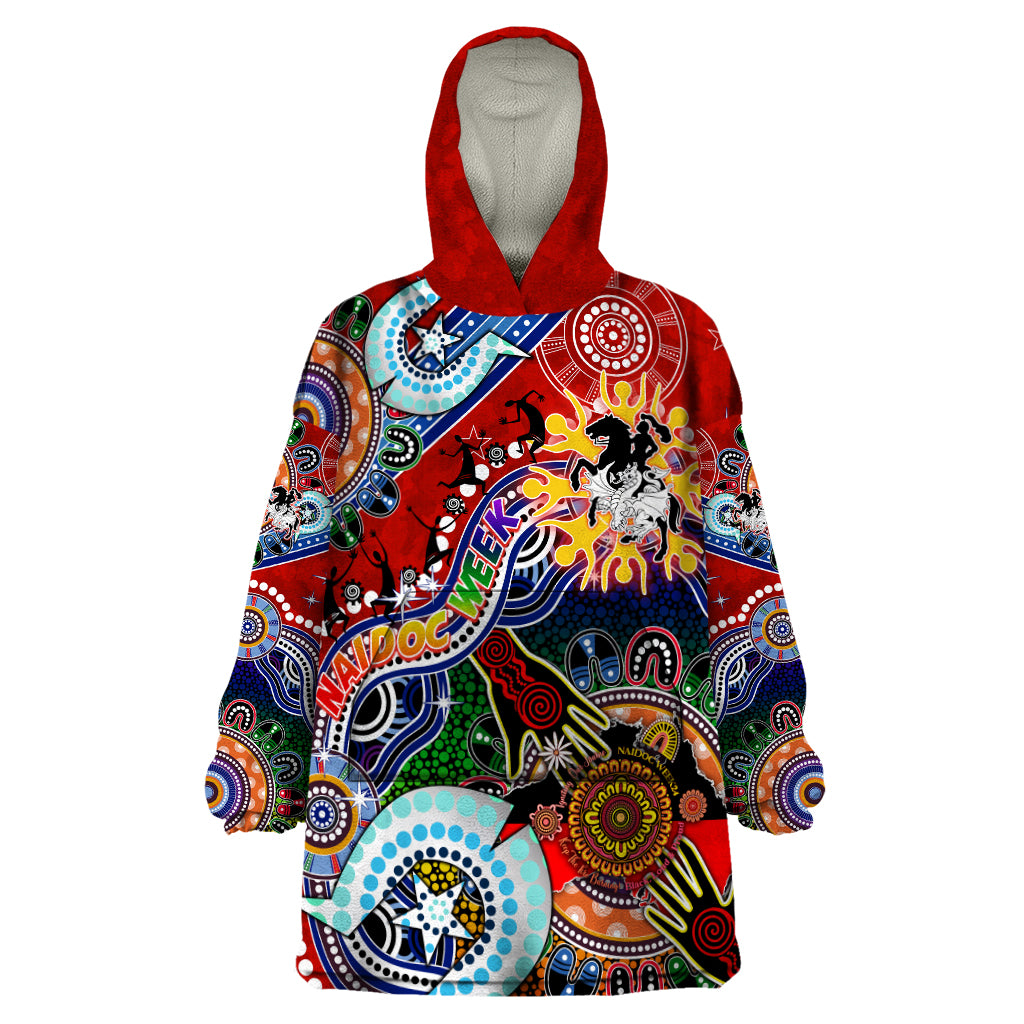 Personalised Dragons NAIDOC Week 2024 Wearable Blanket Hoodie Australia Aboriginal Dot Painting - Vibe Hoodie Shop