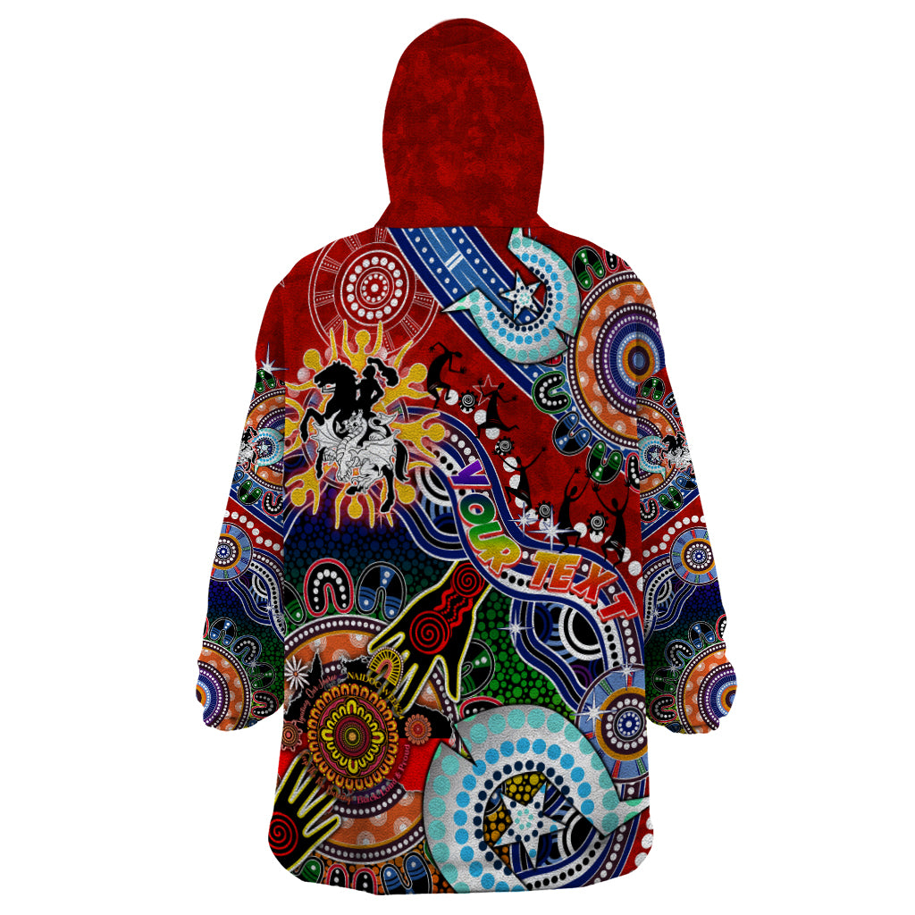 Personalised Dragons NAIDOC Week 2024 Wearable Blanket Hoodie Australia Aboriginal Dot Painting - Vibe Hoodie Shop