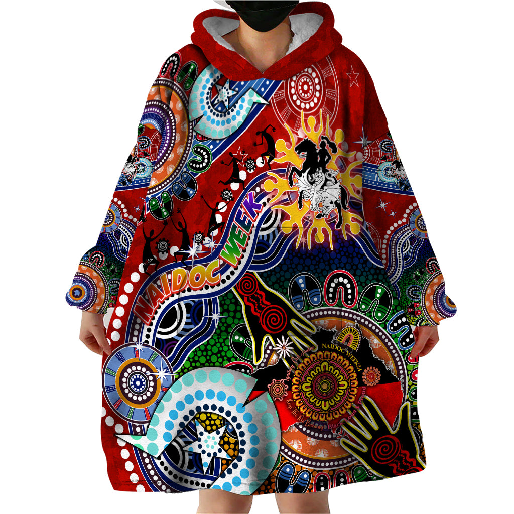 Personalised Dragons NAIDOC Week 2024 Wearable Blanket Hoodie Australia Aboriginal Dot Painting - Vibe Hoodie Shop