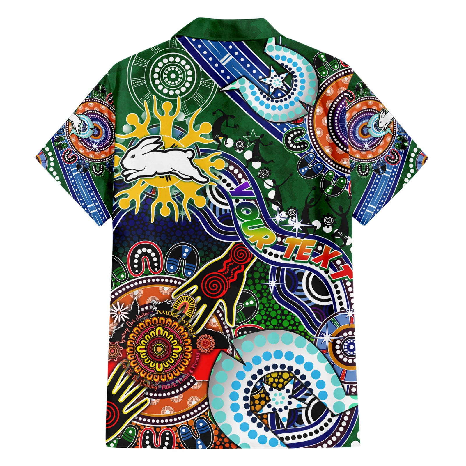 Personalised Rabbitohs NAIDOC Week 2024 Hawaiian Shirt Australia Aboriginal Dot Painting - Vibe Hoodie Shop