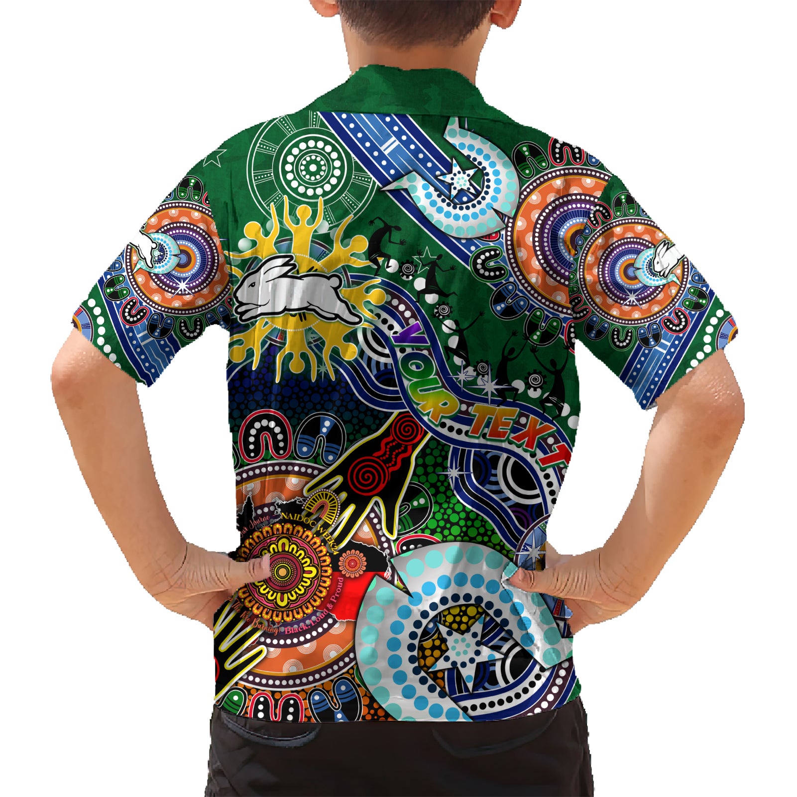 Personalised Rabbitohs NAIDOC Week 2024 Hawaiian Shirt Australia Aboriginal Dot Painting - Vibe Hoodie Shop