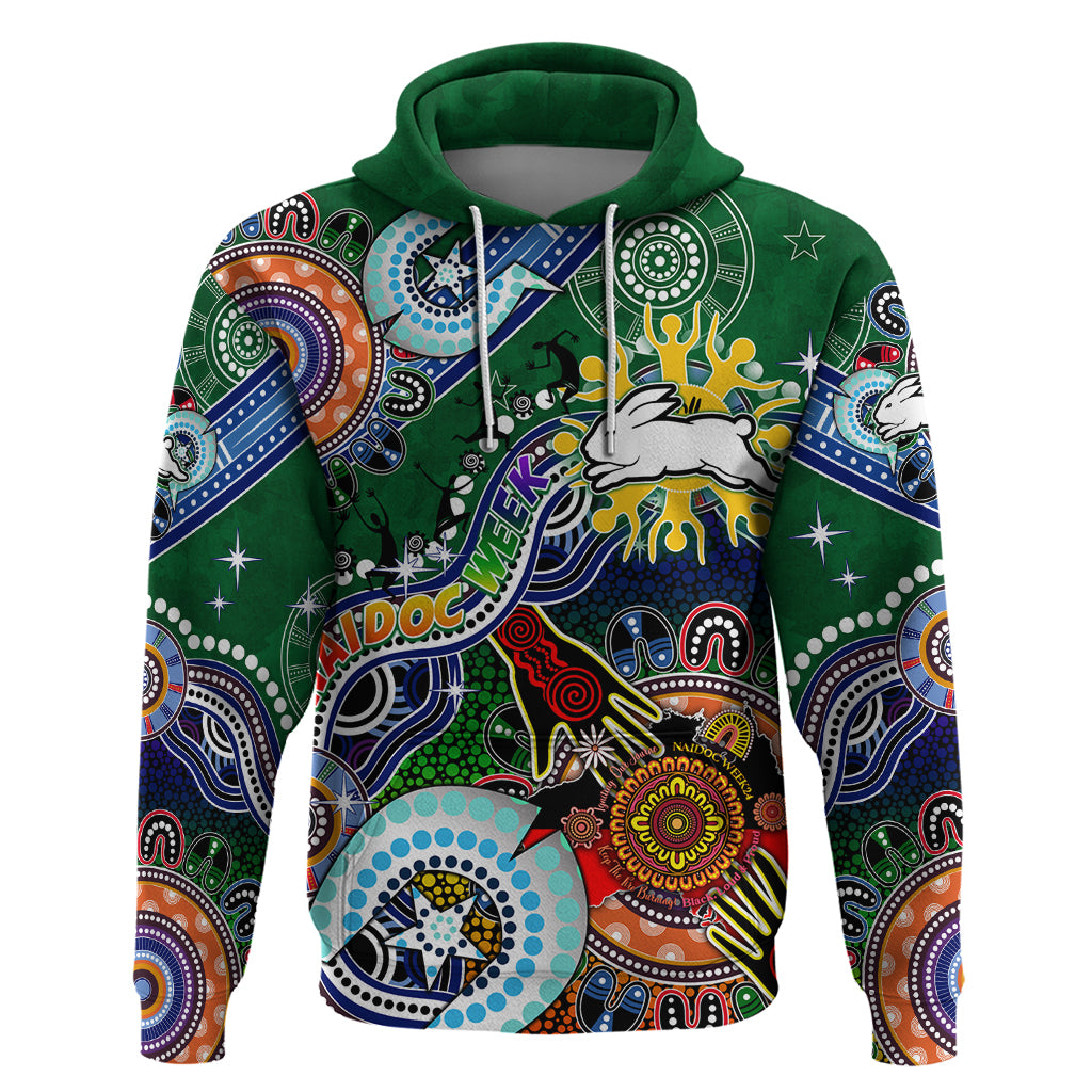 Personalised Rabbitohs NAIDOC Week 2024 Hoodie Australia Aboriginal Dot Painting - Vibe Hoodie Shop