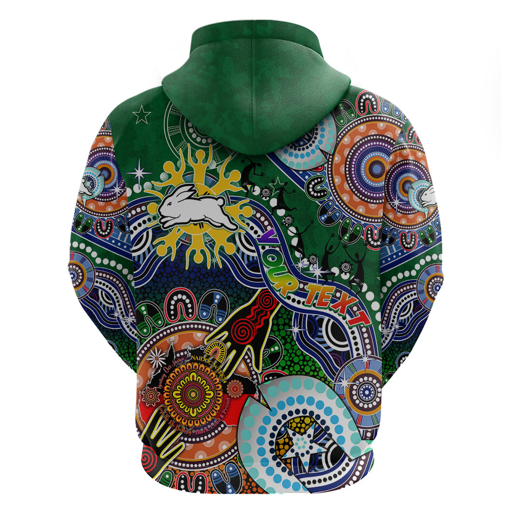 Personalised Rabbitohs NAIDOC Week 2024 Hoodie Australia Aboriginal Dot Painting - Vibe Hoodie Shop