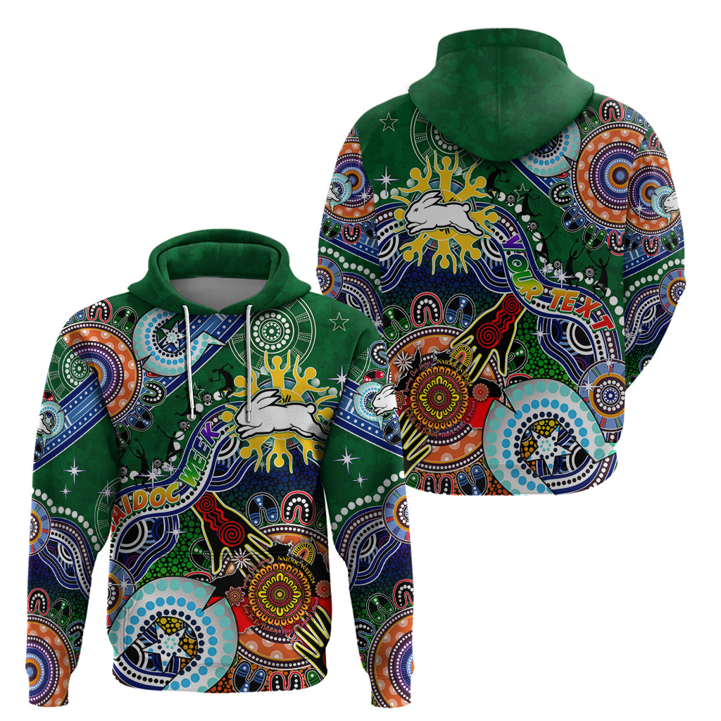Personalised Rabbitohs NAIDOC Week 2024 Hoodie Australia Aboriginal Dot Painting - Vibe Hoodie Shop