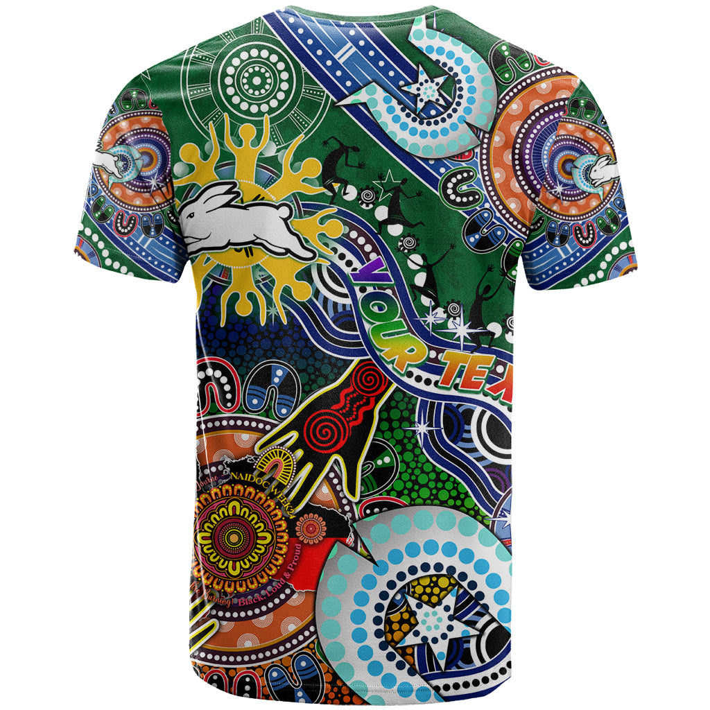 Personalised Rabbitohs NAIDOC Week 2024 T Shirt Australia Aboriginal Dot Painting - Vibe Hoodie Shop