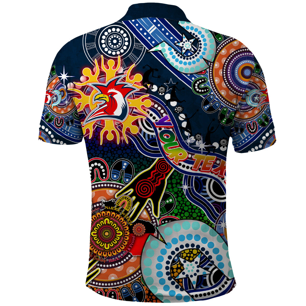 Personalised Roosters NAIDOC Week 2024 Polo Shirt Australia Aboriginal Dot Painting - Vibe Hoodie Shop