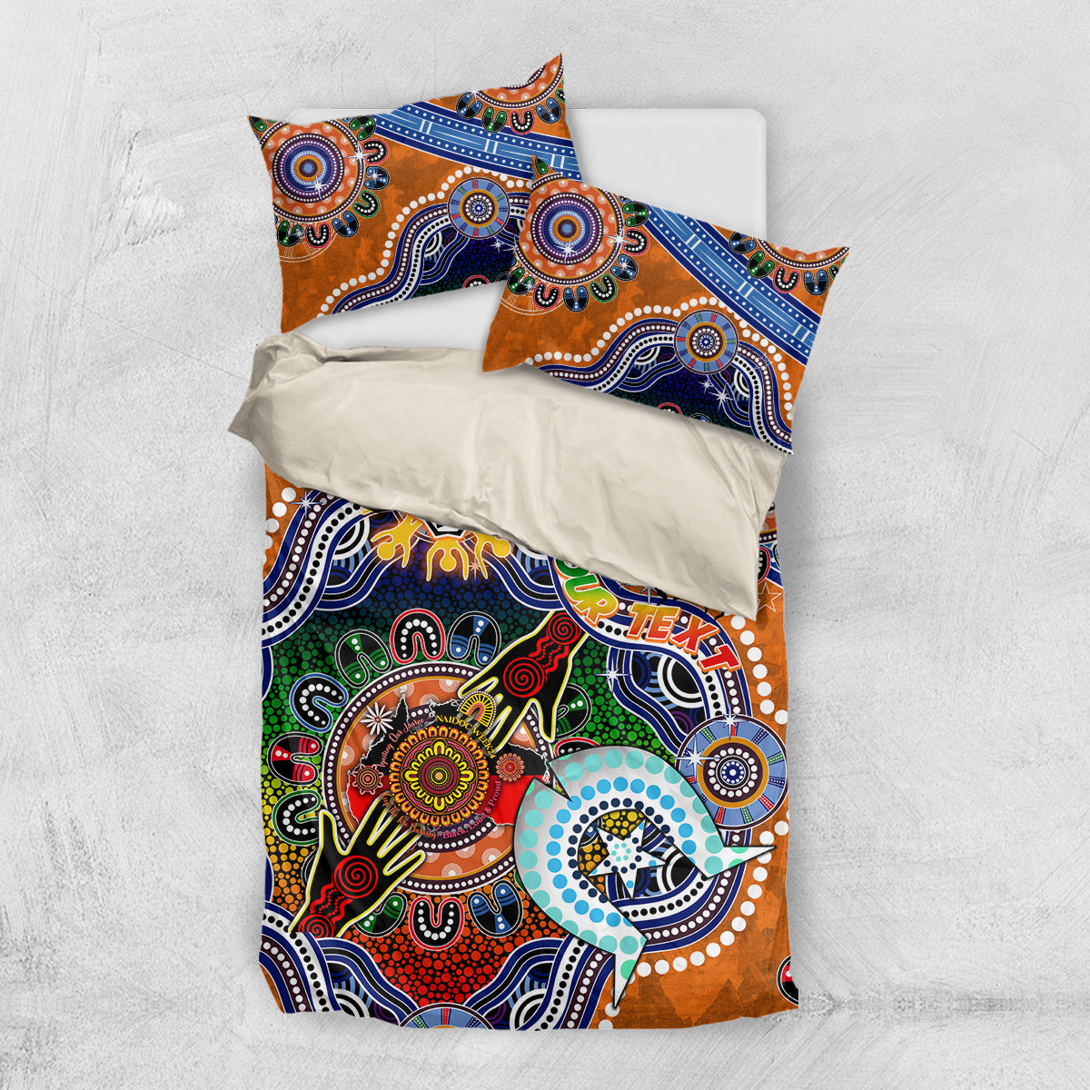 Personalised Tigers NAIDOC Week 2024 Bedding Set Australia Aboriginal Dot Painting - Vibe Hoodie Shop