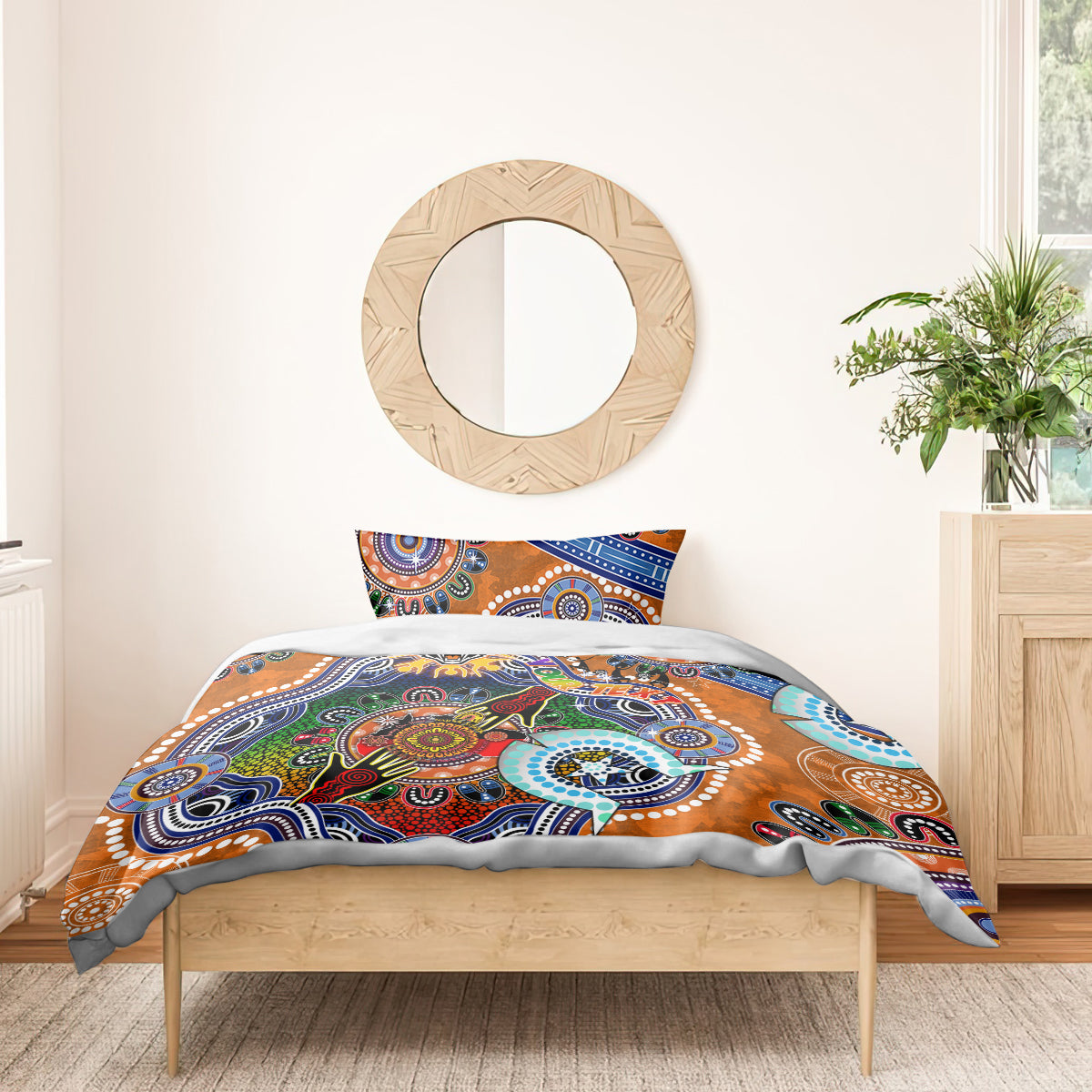 Personalised Tigers NAIDOC Week 2024 Bedding Set Australia Aboriginal Dot Painting - Vibe Hoodie Shop