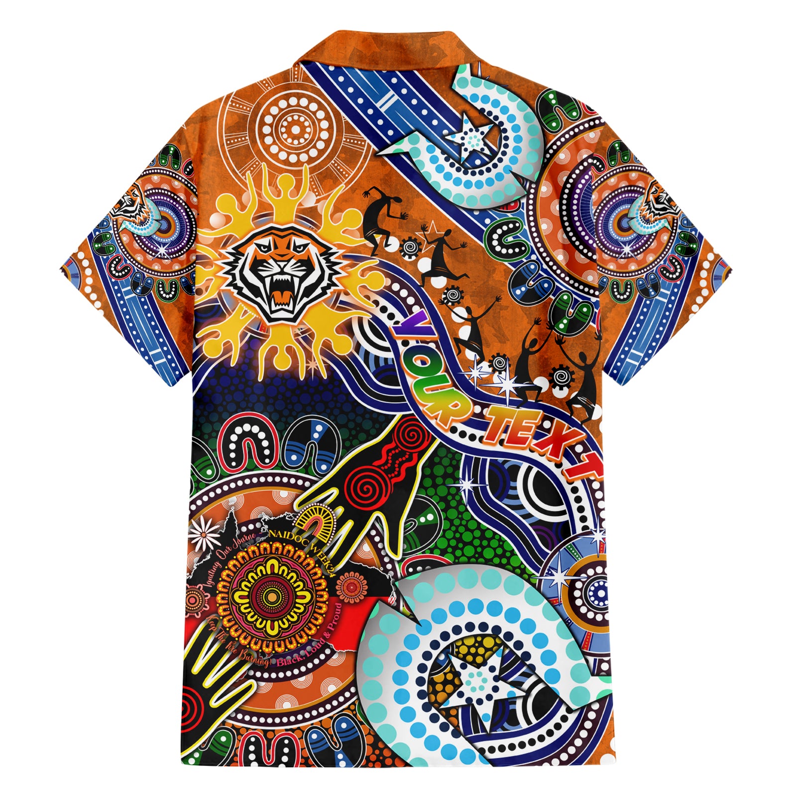 Personalised Tigers NAIDOC Week 2024 Hawaiian Shirt Australia Aboriginal Dot Painting - Vibe Hoodie Shop