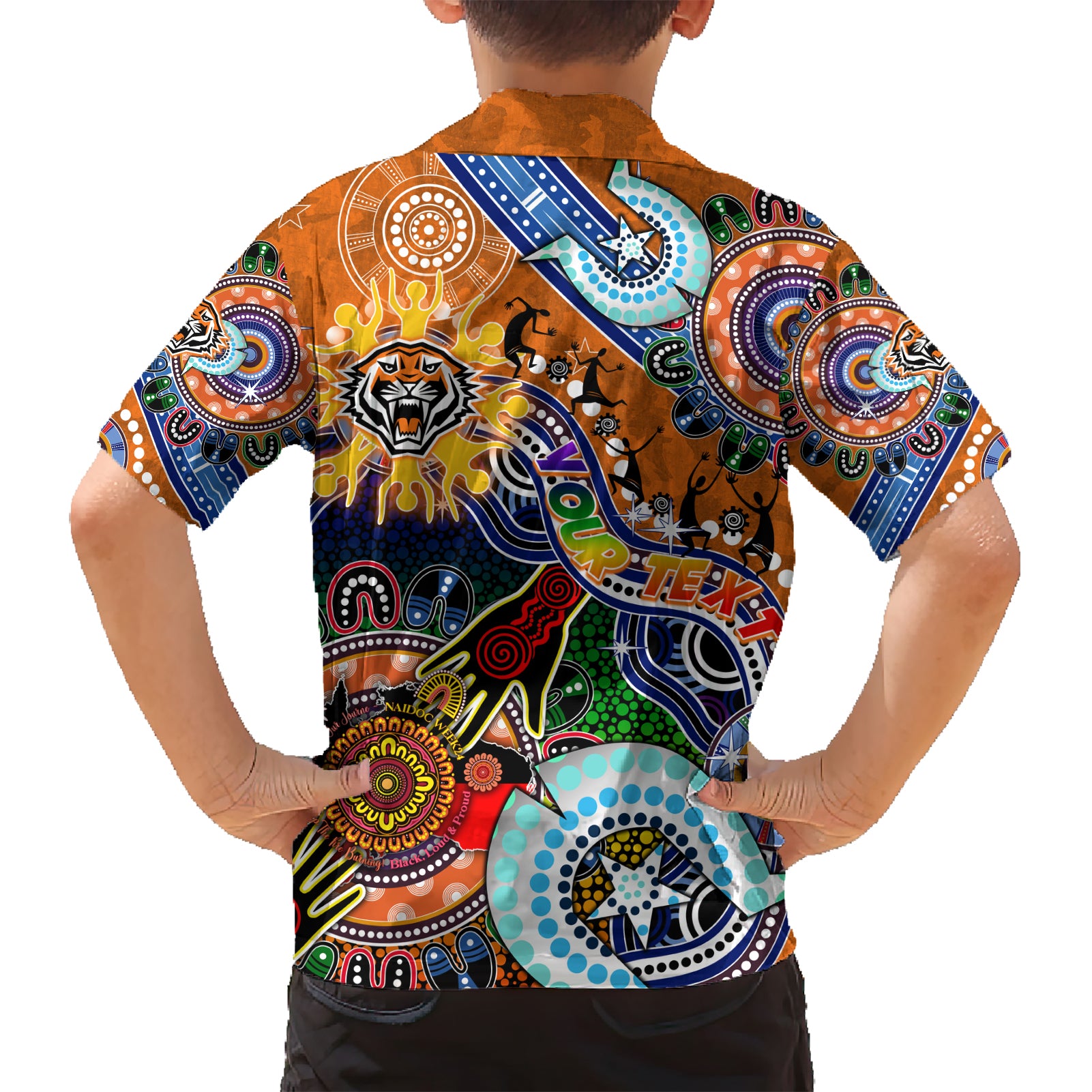 Personalised Tigers NAIDOC Week 2024 Hawaiian Shirt Australia Aboriginal Dot Painting - Vibe Hoodie Shop