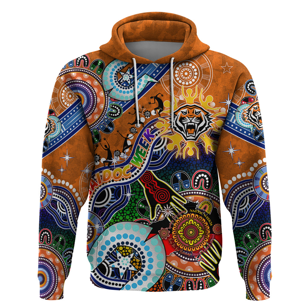 Personalised Tigers NAIDOC Week 2024 Hoodie Australia Aboriginal Dot Painting - Vibe Hoodie Shop