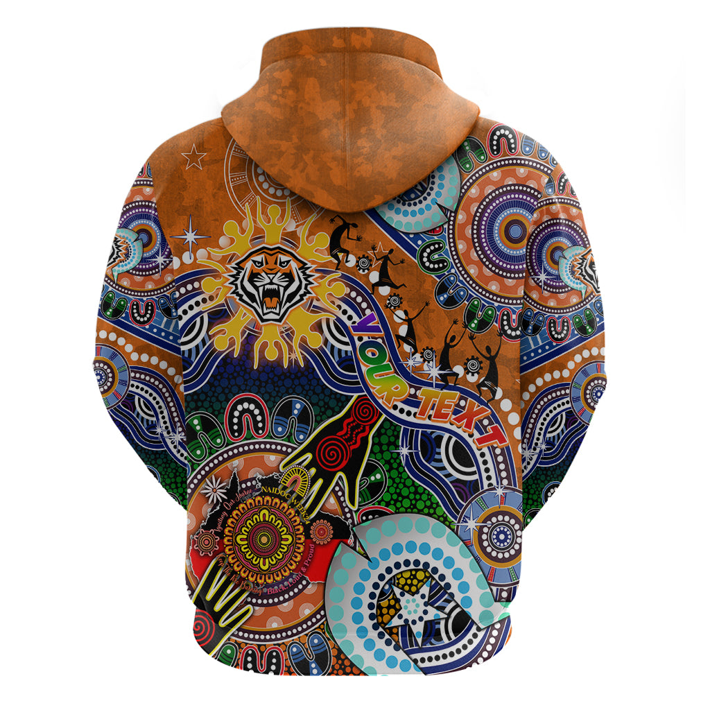 Personalised Tigers NAIDOC Week 2024 Hoodie Australia Aboriginal Dot Painting - Vibe Hoodie Shop