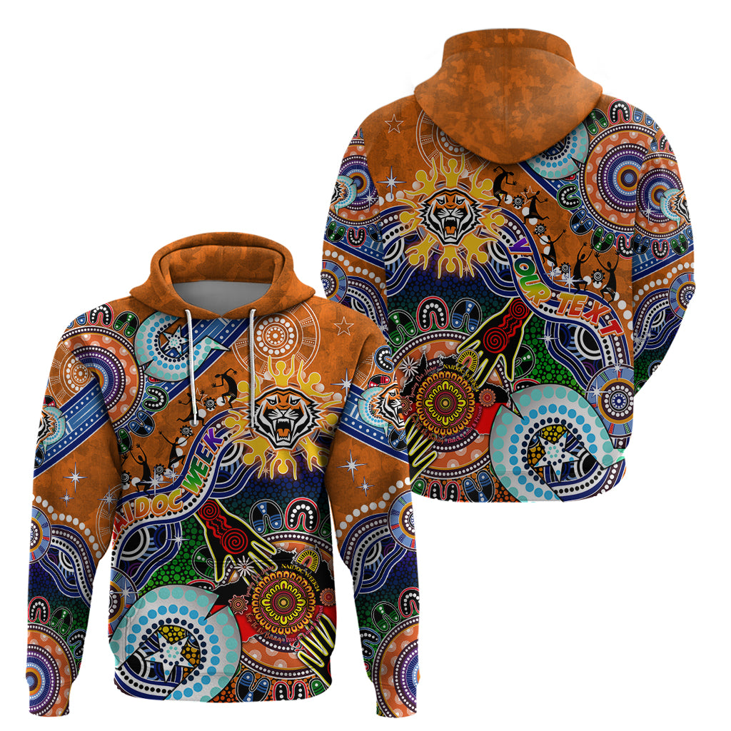 Personalised Tigers NAIDOC Week 2024 Hoodie Australia Aboriginal Dot Painting - Vibe Hoodie Shop