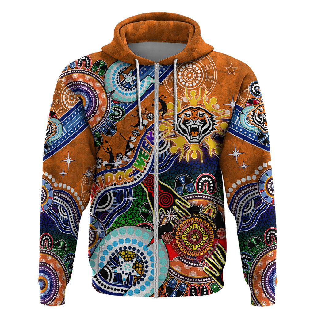 Personalised Tigers NAIDOC Week 2024 Hoodie Australia Aboriginal Dot Painting - Vibe Hoodie Shop