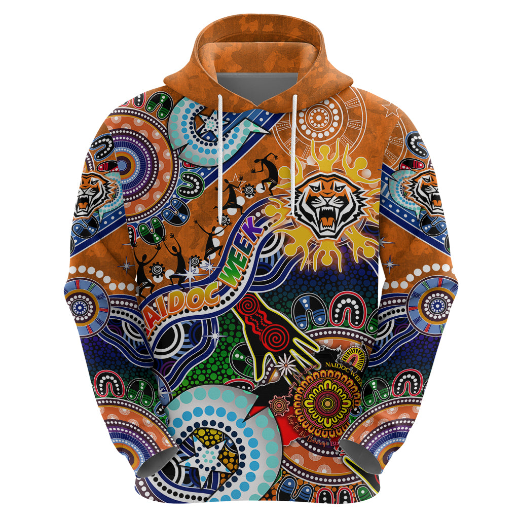 Personalised Tigers NAIDOC Week 2024 Hoodie Australia Aboriginal Dot Painting - Vibe Hoodie Shop