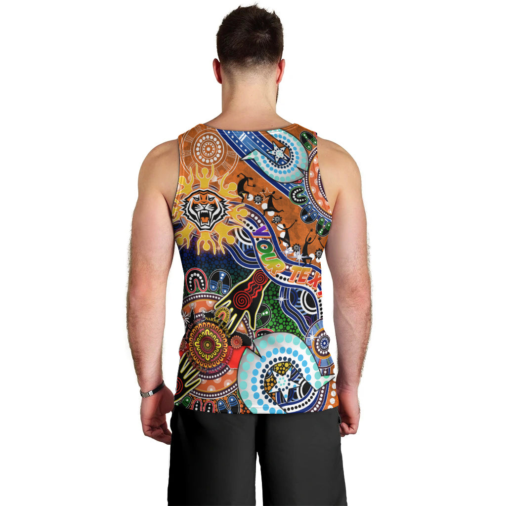 Personalised Tigers NAIDOC Week 2024 Men Tank Top Australia Aboriginal Dot Painting - Vibe Hoodie Shop
