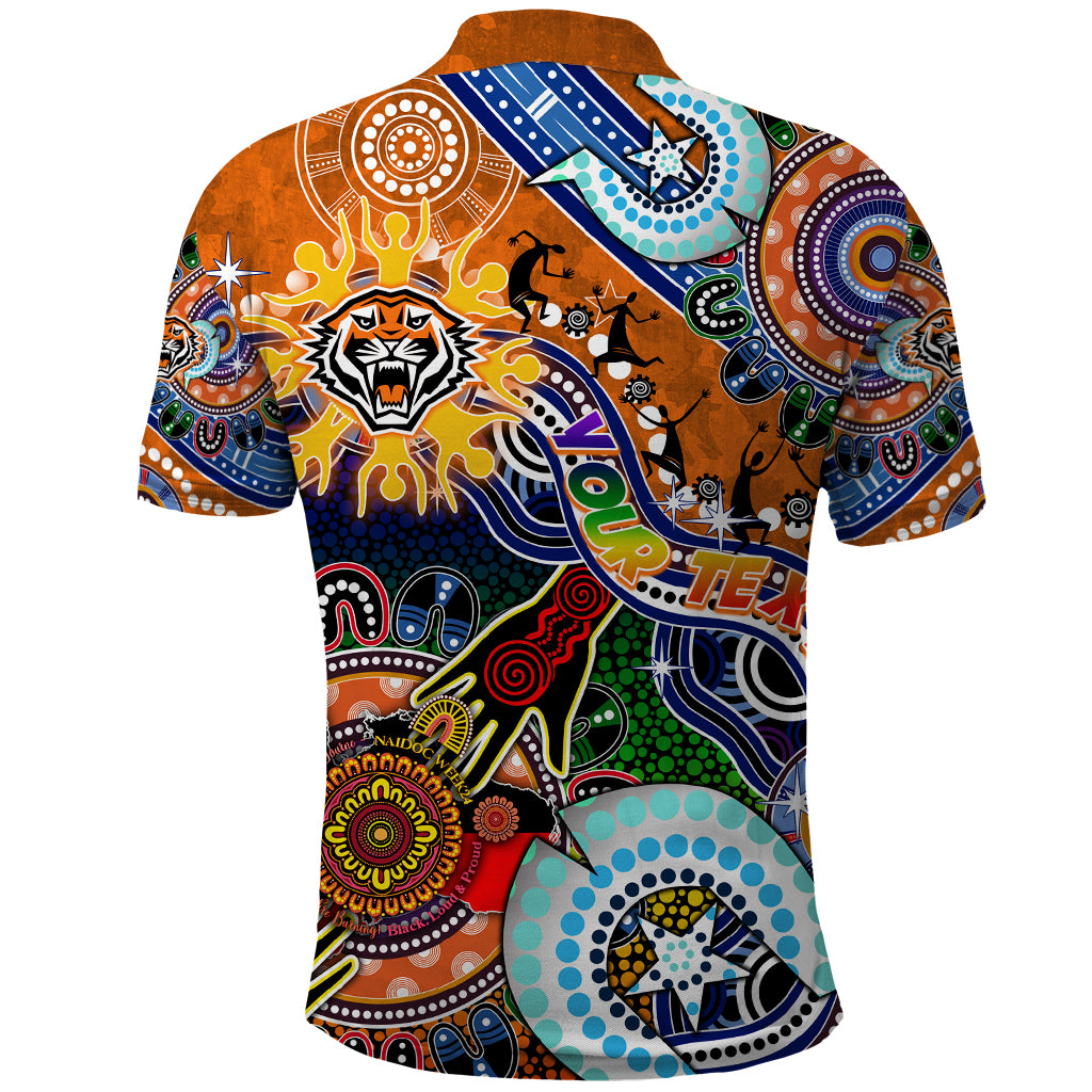 Personalised Tigers NAIDOC Week 2024 Polo Shirt Australia Aboriginal Dot Painting - Vibe Hoodie Shop
