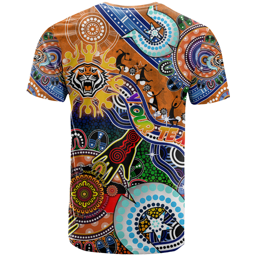 Personalised Tigers NAIDOC Week 2024 T Shirt Australia Aboriginal Dot Painting - Vibe Hoodie Shop