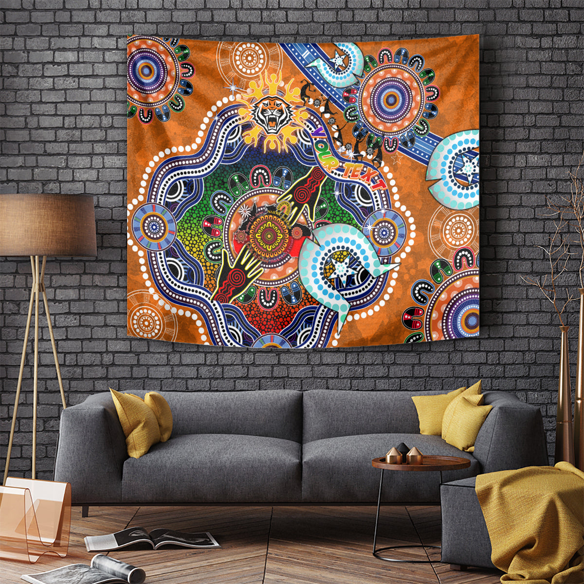 Personalised Tigers NAIDOC Week 2024 Tapestry Australia Aboriginal Dot Painting - Vibe Hoodie Shop