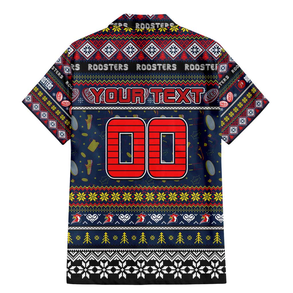 Personalized Roosters Rugby Xmas Family Matching Mermaid Dress and Hawaiian Shirt Australia NRL Mascot