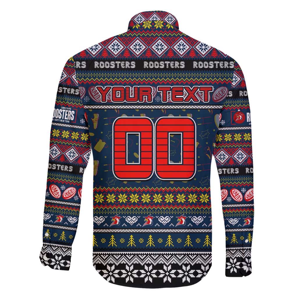 Personalized Roosters Rugby Xmas Family Matching Puletasi and Hawaiian Shirt Australia NRL Mascot