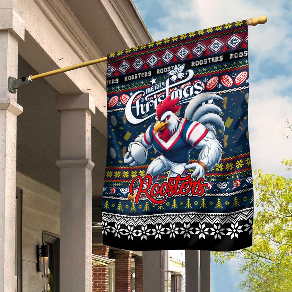 Roosters Rugby Xmas Garden Flag Australia NRL Mascot - Vibe Hoodie Shop
